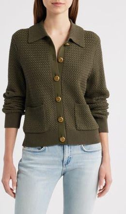 Rag & Bone Jaz Basketweave Cardigan in Olive at Nordstrom Rack, Size X-Small