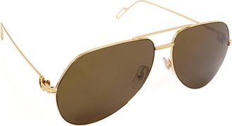 Cartier Brown Pilot Unisex Sunglasses CT0110S 012 60