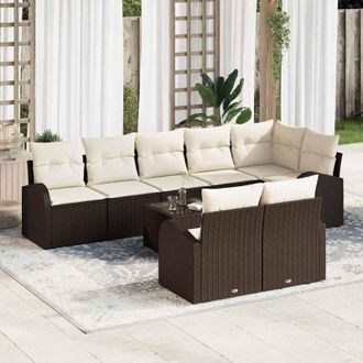 vidaXL Vidaxl - Conjunto De Sof&aacute; De Jard&iacute;n 9 Pcs 289 X 124 X 85 Cm Polirat&aacute;n
