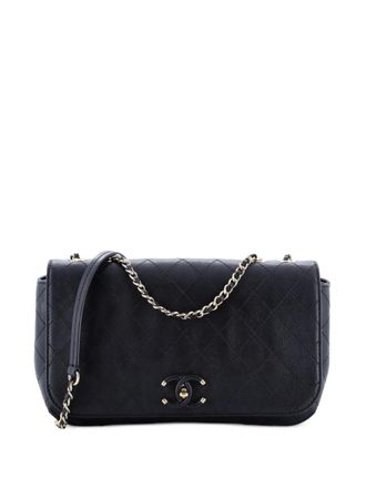 Chanel Covered CC Flap Bag Stitched Calfskin Medium shoulder bag - Nero