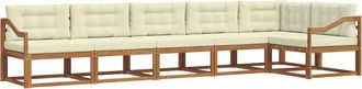 vidaXL Conjunto De Sof&aacute;s De Exterior 6 Uds. Natural Y Crema Vidaxl