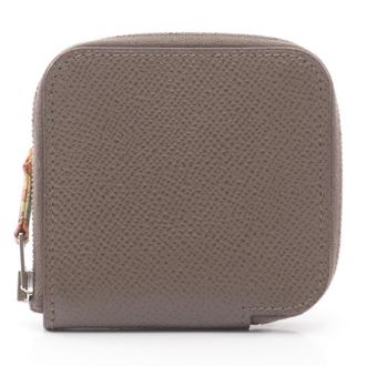 Herm&egrave;s Azap Etain Gray Leather Coin Purse/Coin Case (Pre-Owned)