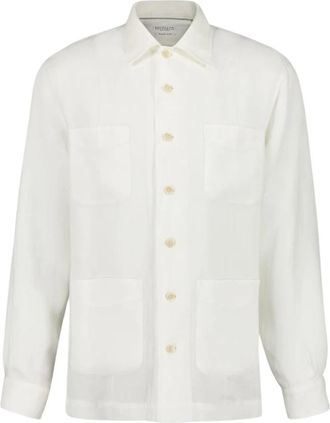 Brunello Cucinelli Linnen Overhemd met Knoopsluiting en Zakken - Heren - Casual Overhemden - Wit - S - Linnen - Overhemden