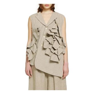 Comme Des Gar&ccedil;ons Dames, Jassen, Beige, Maat: M Linnen