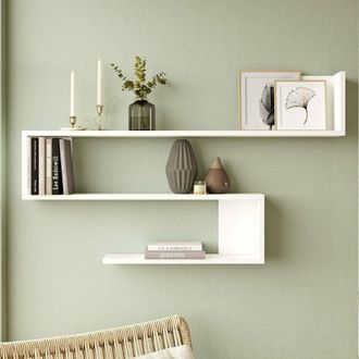 Dmora Estante Albareto, 3 Niveles, 120x15x71h Cm Blanco