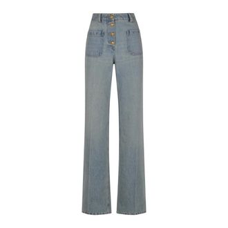 Valentino Boot-cut Jeans, female, Blue, Size: W26 Chez Cotton Jeans