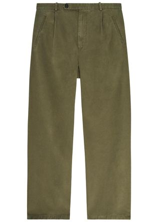 Jil Sander Tapered Cotton-twill Trousers - Olive - 52 (W36 / XL)