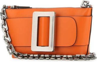Boyy Womens Puffinsbill Shoulder Bag Orange Calf