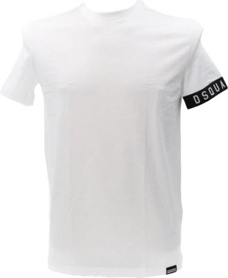 Dsquared2 Cotton Blend T-Shirt - Heren - T-shirts - Wit - 2XL - Katoen - Tops