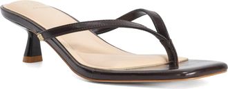 Dune London Womens Ladies Martinii - Kitten Heel Toe Post Sandals - Brown Leather - Size UK 7