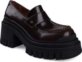 Zigi Soho Orlana Platform Loafer in Brown Leather at Nordstrom, Size 10