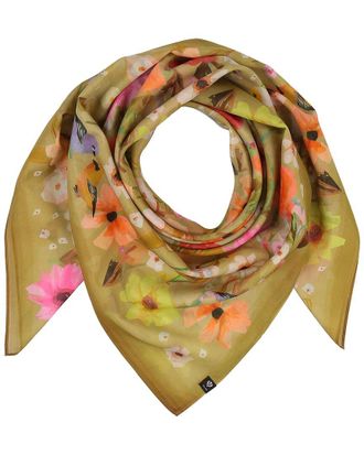 V. Fraas Floral Birds Square Silk-Blend Scarf
