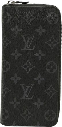 Louis Vuitton Black Gray Pvc Leather Long Wallet (Bi-Fold) (Pre-Owned)