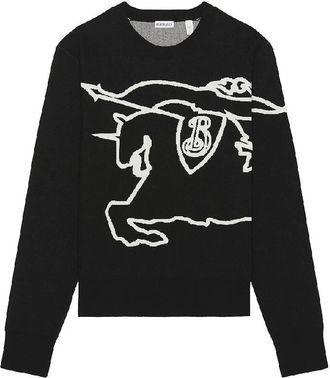 Burberry Equestrian Knight Logo Motif Cotton Sweatshirt, Size Small