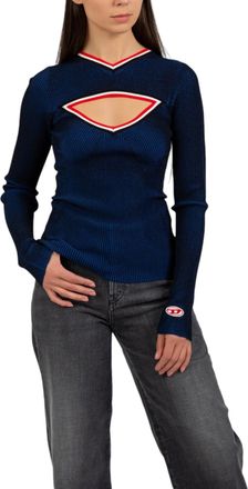 Diesel M-INORCA Womens Sweatshirts Cut Out Long Sleeve - Navy/Blue - Size Small