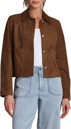 Bagatelle Faux Suede Jacket in Deep Toffee at Nordstrom, Size Large