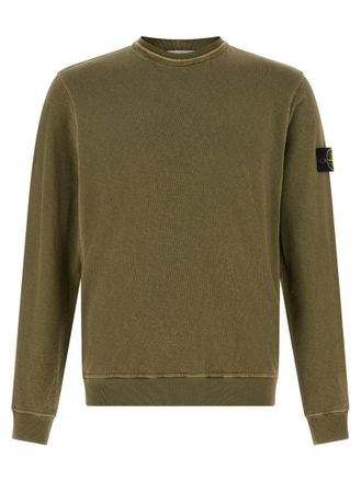 Stone Island Green Brushed Cotton Sweatshirt