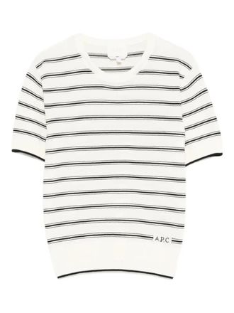 A.P.C. striped-pattern T-shirt - Wit