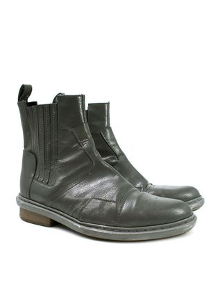 Balenciaga Grey Distressed Leather Chelsea Boots Size 40
