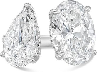 Diana M. Jewels 14KT WHITE GOLD 2 STONE LAB GROWN DIAMOND FASHION RING WEIGHING 3.00 CTS TW