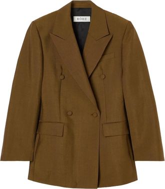 R&oacute;he Blazer met dubbele rij knopen - Bruin