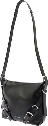 Givenchy Mens White Crossbody Bag With Logo And Buckle Detail Black Calf Leather Shoulder