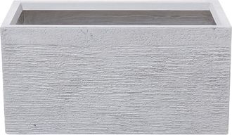 Beliani Maceta De Fibras De Arcilla Blanca 60 X 29 X 30 Cm Para Interior Y Exterior Rectangular Myra
