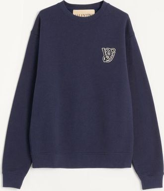 Valentino Felpa In Cotone Con Patch Vg Uomo BLU XXL