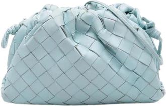 Bottega Veneta Pre-owned Clutches, female, Blue, Size: ONE SIZE Pre-owned Leather Crossbody Bag
