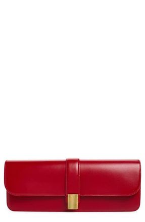 Khaite Blake Leather East/West Clutch in Ruby at Nordstrom