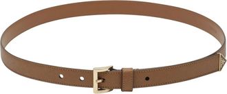 Prada Belts, female, Brown, Size: 80 CM Saffiano Leather Belt