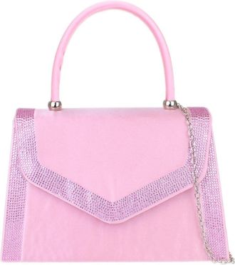 Girly HandBags Womens Satin Sparkly Clutch Bag Pink