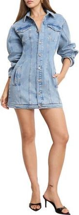 Good American Barrel Long Sleeve Denim Mini Shirtdress in Indigo911 at Nordstrom Rack, Size X-Large