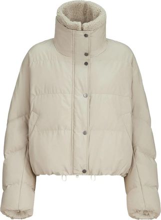 Brunello Cucinelli Techno Cotton Taffeta Down Jacket With Detachable Shearling Insert And Monili