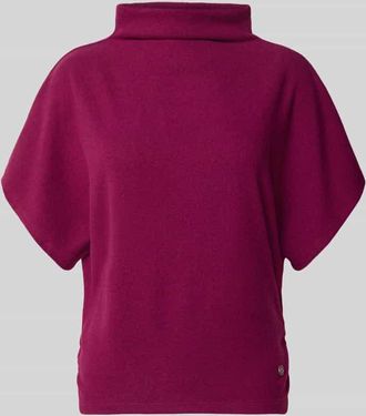 Zabaione T-Shirt mit Label-Detail in Dunkelrot, Größe XXL