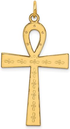 Diamond2Deal 14k Yellow Gold Laser Designed Ankh Cross Pendant