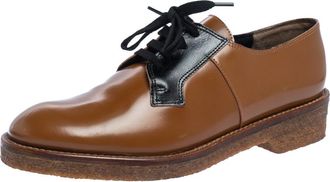 Marni Brown/black Glossy Leather Lace Up Derby