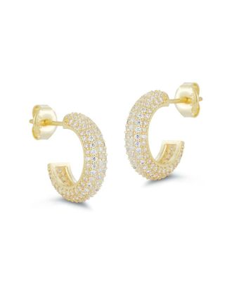 Glaze Jewelry 14K Over Silver Huggie Earrings