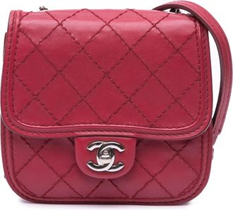Chanel Pre-owned Womens Quilted Lambskin Crossbody - Brown Leather - One Size