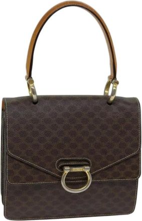 Celine Pre-owned Handbags, female, Brown, Size: ONE SIZE Pre-owned Vintage Macadam Patterned Handbag