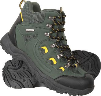 Mountain Warehouse Adventurer Mens Waterproof Boots - IsoDry Shoes with Synthetic Upper, Mesh Lining, Deep Lugs & EVA Cushioning - Spring Summer, Hiking & Outdoors Green