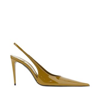 Saint Laurent Guermantes patent leather slingback pumps Woman 38