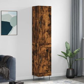 vidaXL Credenza Rovere Fumo 34,5x34x180 cm in Legno Multistrato - Vidaxl