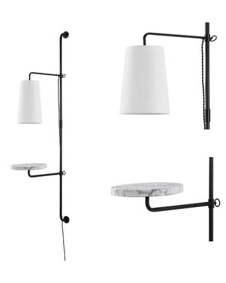 Jonathan Y Designs Jonathan Y Andre Plug-In Led Sconce With White Marble Table