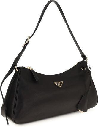 Prada Womens Aim&eacute;e Shoulder Bag Nero Lamb Ovis Aries