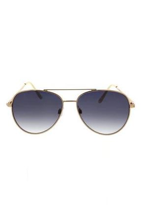 Roxy 58mm Mod Rounded Aviator Sunglasses in Light Gold/Navy at Nordstrom Rack