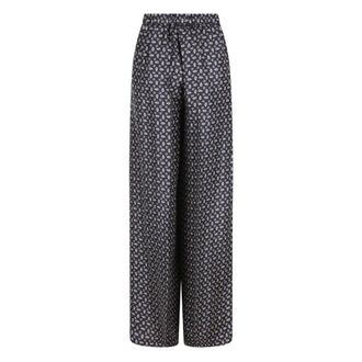 Max Mara Printed Silk Broeken - Dames - Wijde Broeken - Veelkleurig - S - Broeken
