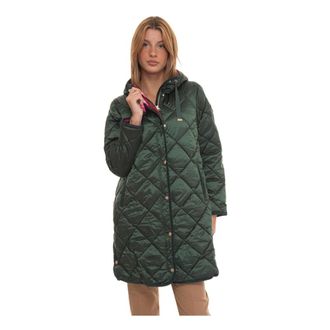 Husky Quilted Hooded Cassie Coat - Dames - Gewatteerde jassen - Groen - XL - Katoen - Jassen
