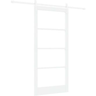 vidaXL Vidaxl - Puerta Deslizante Manual Blanco 93 X 202 Cm Madera Y Metal