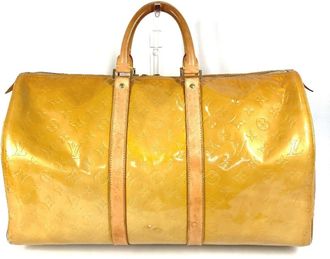 Louis Vuitton Beige Galle Monogram Vernis Boston Bag (Pre-Owned)